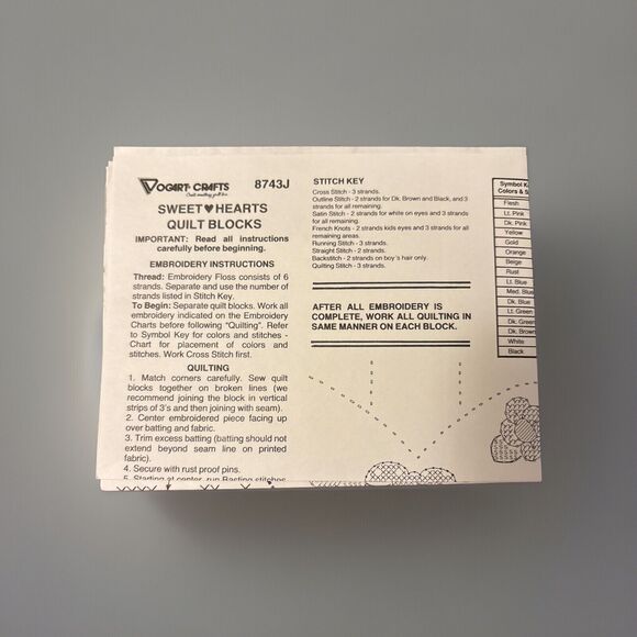 Vogart Sweet Hearts Baby Quilt Top 8743J For Embroidery Personalize It 32"X34" - Picture 3 of 6